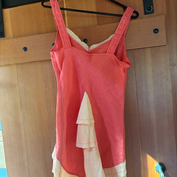Coral Boo Radley Ruffled Linen Dress - Picture 4 of 8